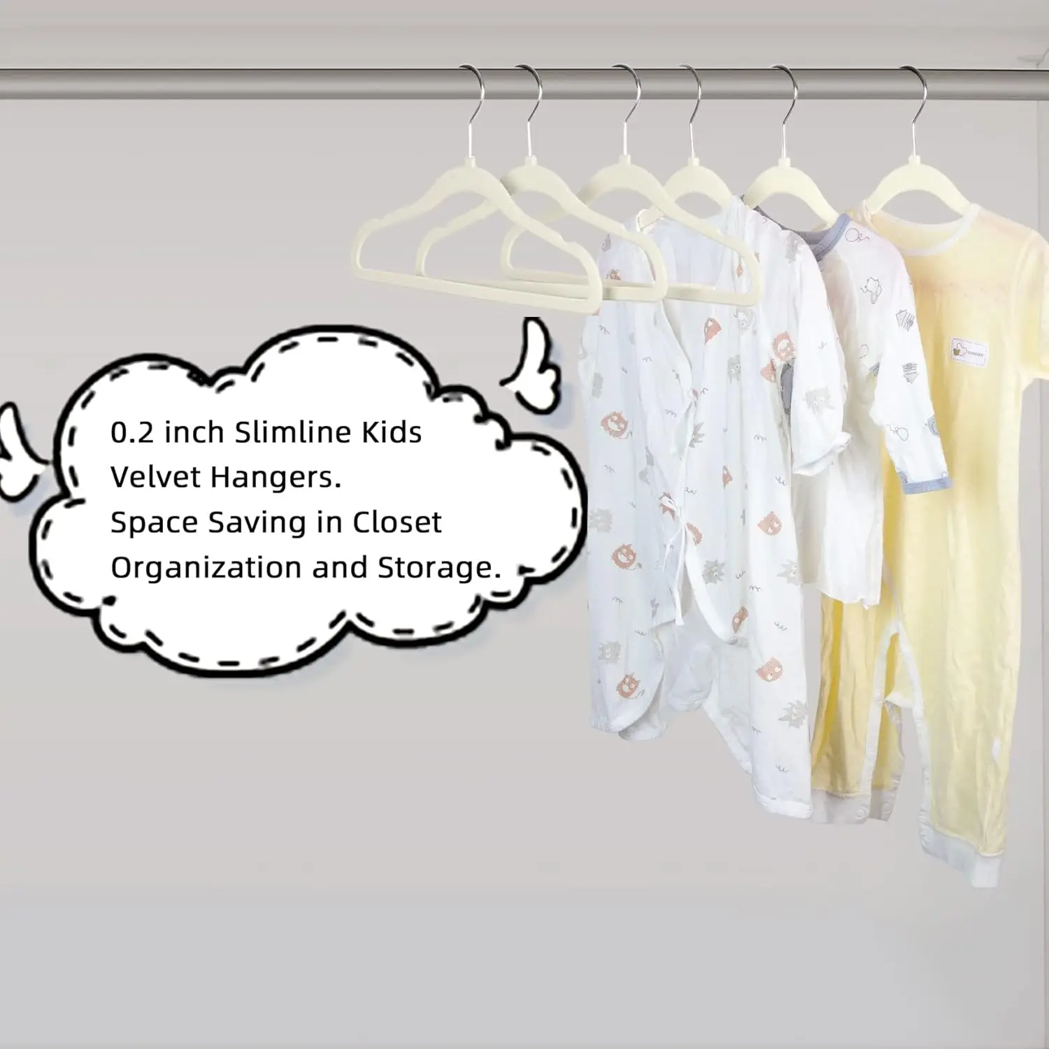 Pack of 10-Children's Velvet Non-Slip Hanger, Slim and Space Saving - 360° Swivel Hooks,Durable Junior Hanger 3