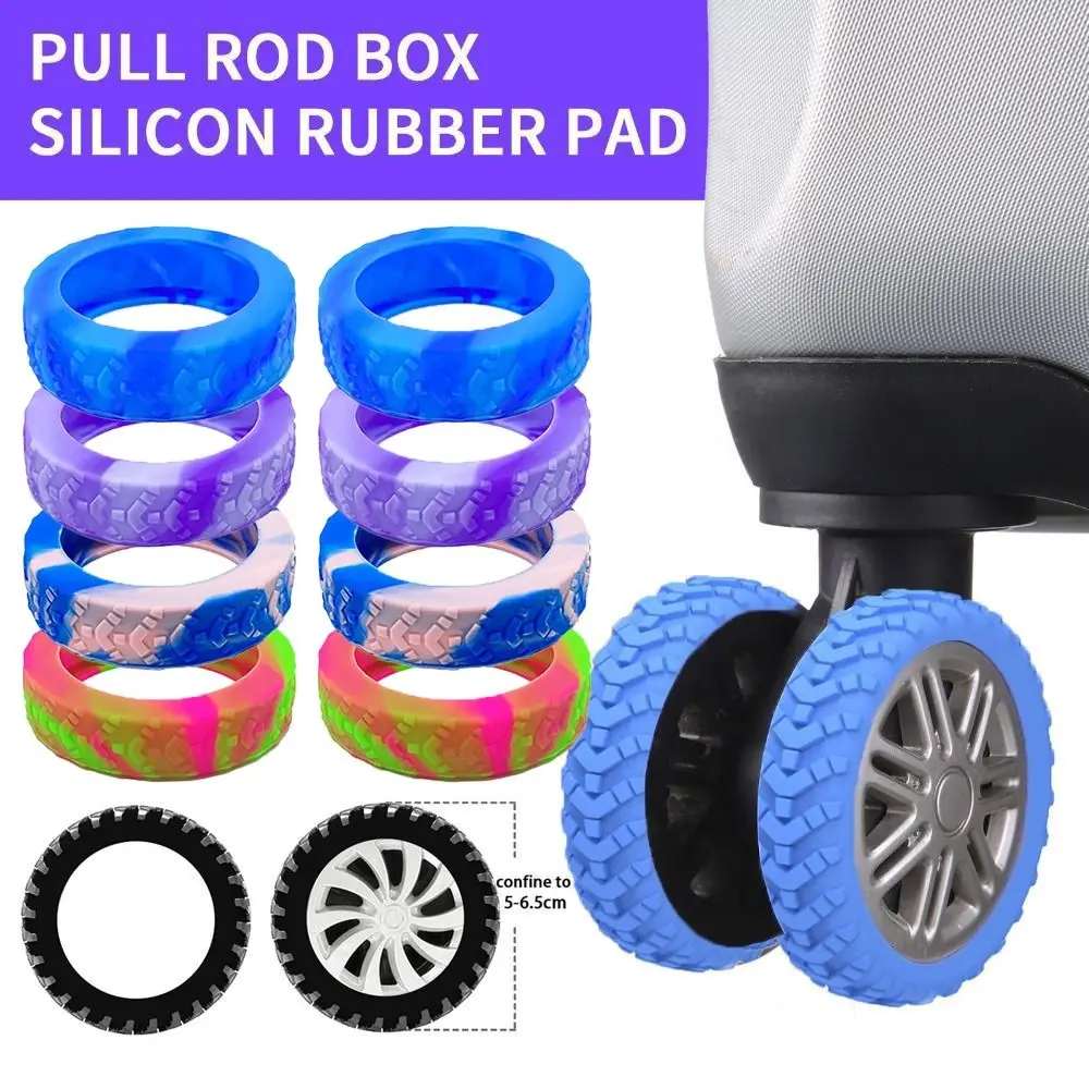 

8PCS/Set Silicone Travel Luggage Caster Shoes Suitcase Parts Axles with Silent Sound Trolley Box Casters Cover Reduce Noise