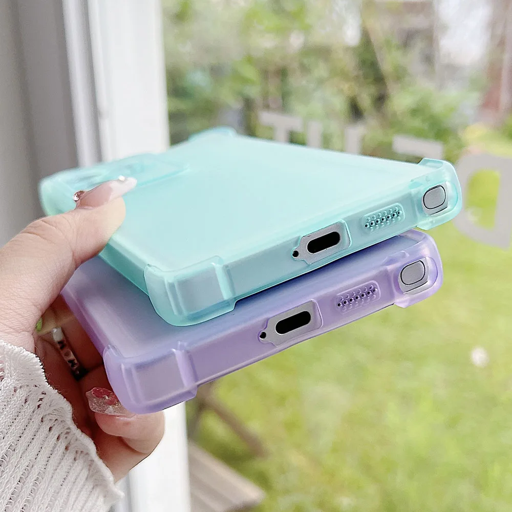 Candy Color Transparent Liquid Silicone Shockproof Matte Slim Phone Case