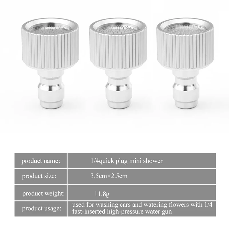 Car Wash Accessories Water Gun Nozzle  High-Pressure Gun 1/4 Quick Plug NozzleCleaning Gun Quick Connection Aluminum Nozzle 3