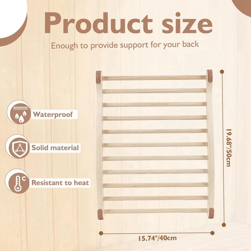 1 Stuk Sauna Rugleuning, Ergonomische S-Vormige Rugleuning, Zoals Getoond Geschikt Voor Sauna Herstel, Gezondheid En Ontspanning