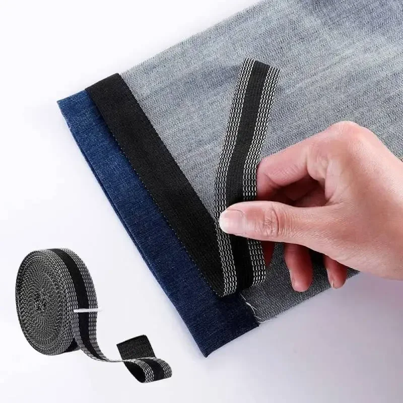 2pcs Pants Edge Shorten Self-Adhesive Pant Mouth Paste Iron-on Hem Tape Ironing Sewing Tape for Jeans Suit Pant Trouser Mouth double sided tape