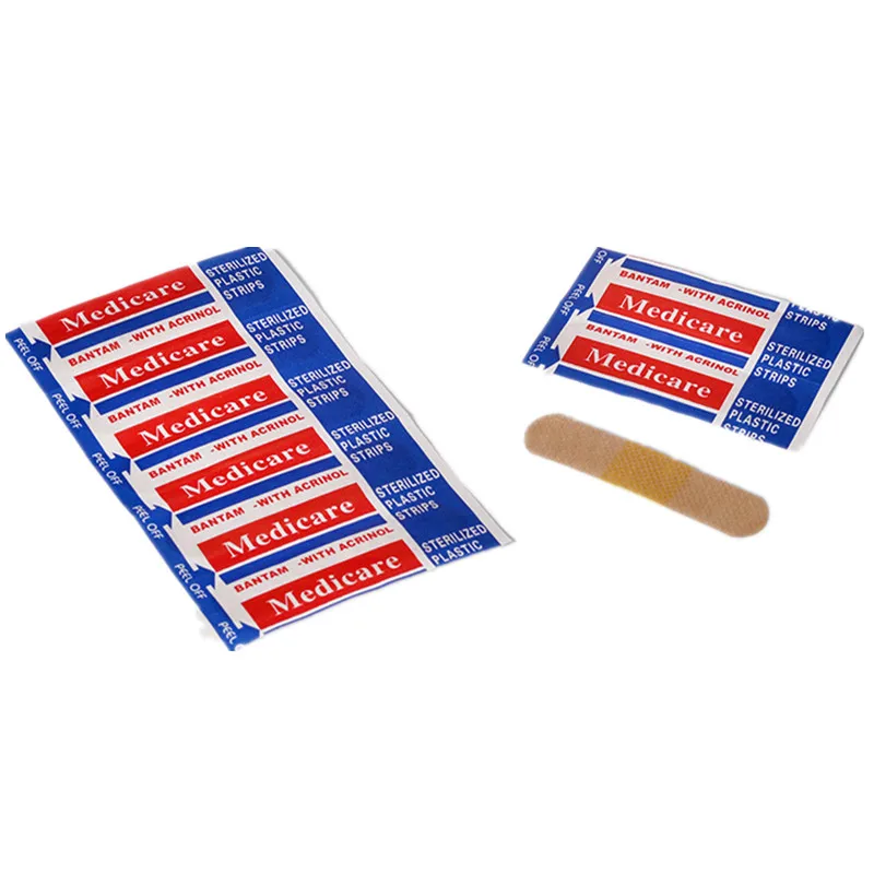 100pcs/pack Waterproof Wound Dressing Patches Tape First Aid Adhesive Bandage Non-woven Fabrics Band Aid Sticking Plaster