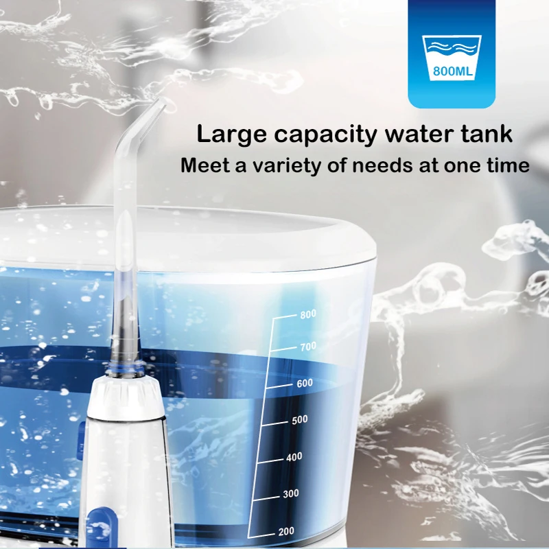 Oral Irrigator Water Flosser Electric Oral Irrigator Dental Water Jet Flosser Teeth Clean 5pcs Tips Oral Hygiene Dental Flosser Care 800ml Water pick