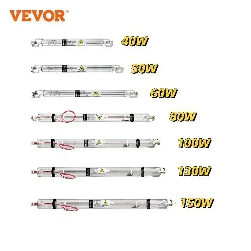 VEVOR – Tube Laser CO2 40W 50W 60W 80W 100W 130W 150W, puissant 700mm à 1830mm de longueur, verre 80mm de diamètre pour Machine de découpe et graveur