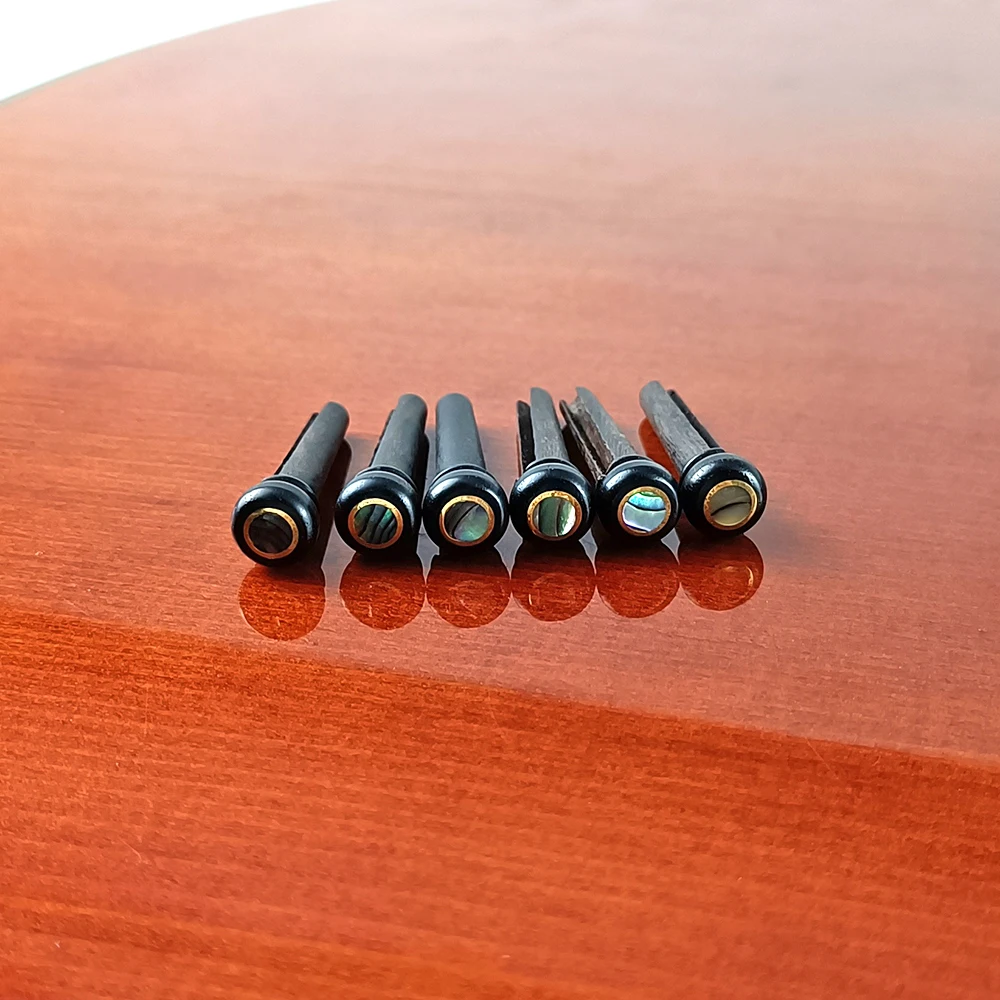 6pcs Acoustic Guitar Bridge Pins Various Styles Cow Bone/Ebony Wood Guitar Fixed String Nails