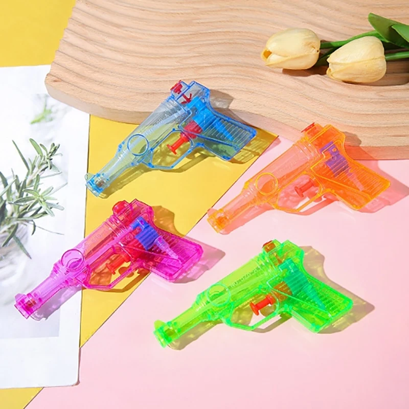 5PCS Mini Candy Color Portable Kids Transparent Small Water Rifle Water Gun Squirt Toys Summer Children's Gifts