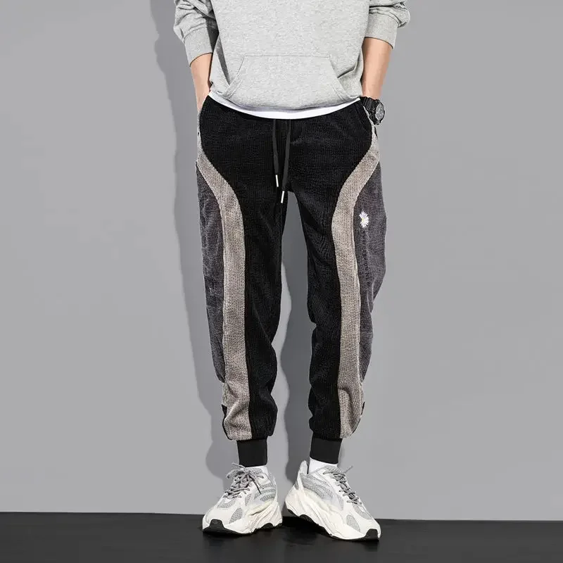 

Patchwork Corduroy Pants Men Sweatpants Casual Loose Trouser Joggers Pant Clothing Streetwear Cargo New Hip Hop