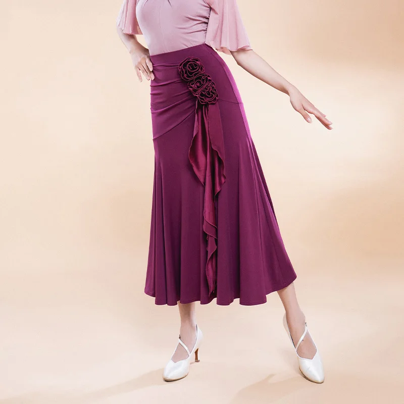 

Юбка для современных танцев, платье для тренировок и бальных танцев в новом стиле, длинное платье для бальной комнаты, платье для выступлений, платье для латиноамериканских танцев