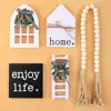 1Set Wooden Tiered Tray Decor Summer Mini Rustic Home Decorations Crafts Desktop Ornaments For Holiday Party Decoration 5