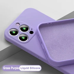 Soft Liquid Silicone Shockproof Case with Lens Protection for iPhone 12 Mini (Light Purple)
