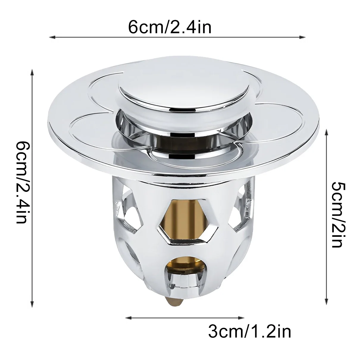 2Pcs Universal Anti Clogging Sink Drain Strainer 30-40mm Drain Hole Push-Type Washbasin Pop Up Sink Drainer Filter Hair Catcher