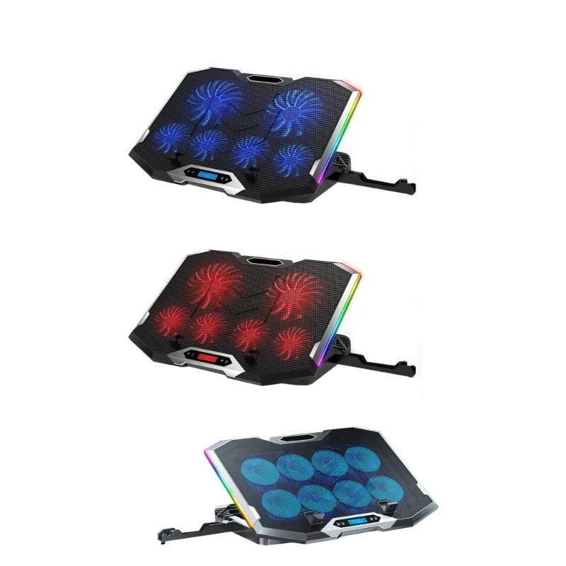

Laptop Stand 8 Quiet Cooling Fan Riser Holder Silent RGB Radiator Phone Stand for Notebook Macbooks Bracket 12-18inches Dropship