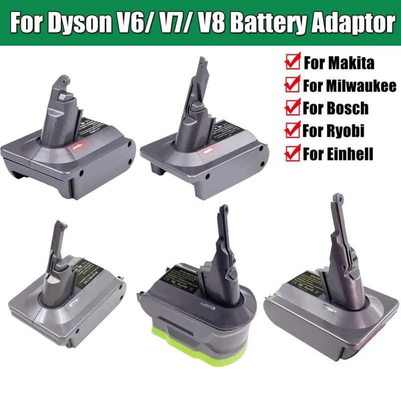 

For Makita/Dewalt/Milwaukee/Ryobi 18V Li-ion Battery Adapter Converter To For Dyson V6 V7 V8 Battery Vacuum Cleaner tool