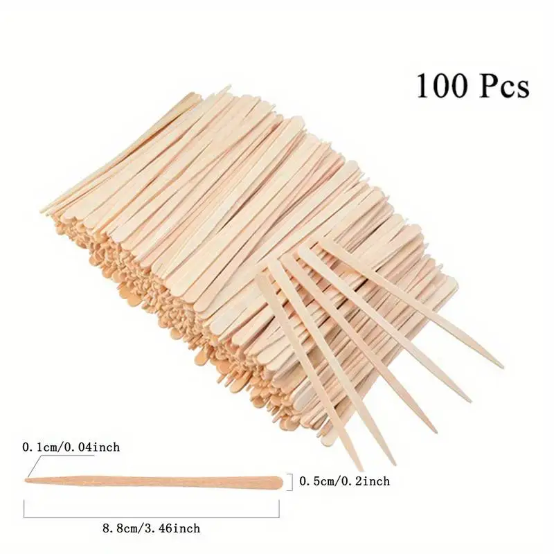 10/100/200/500PCS Holz Wachsen Stick Einweg Wachs Bean Wischen Wachs Werkzeug Einweg Haar Entfernung Schönheit körper Schönheit Werkzeug – Detail 5