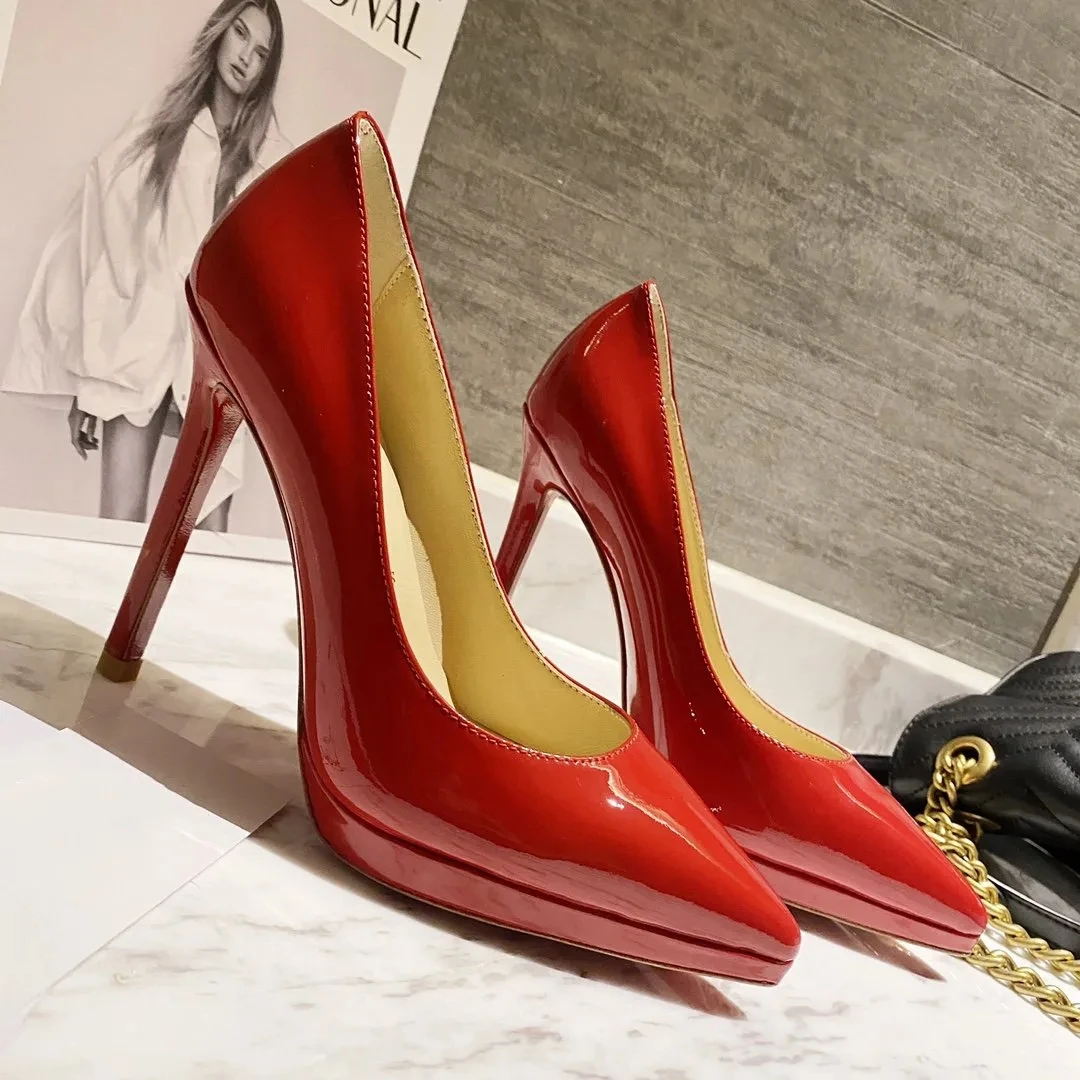Top Quality Womens High Heels Luxury Fashion Ladies Crystal Glisten Red  Sole Shoes Classic Retro Designer 0-12cm High Heel - AliExpress