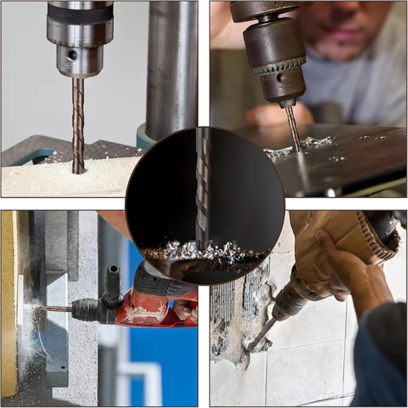 7PCS 3-12mm Cross Hexagon Tile Drill Bits Set For Glass Metal Ceramic Carbide Alloy Cross Tile Drill Bit Set Drilling Tools drill bit set