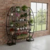 25299-387E8A.jpg indoor flower pot stand with curved 8 tiered metal plant shelf