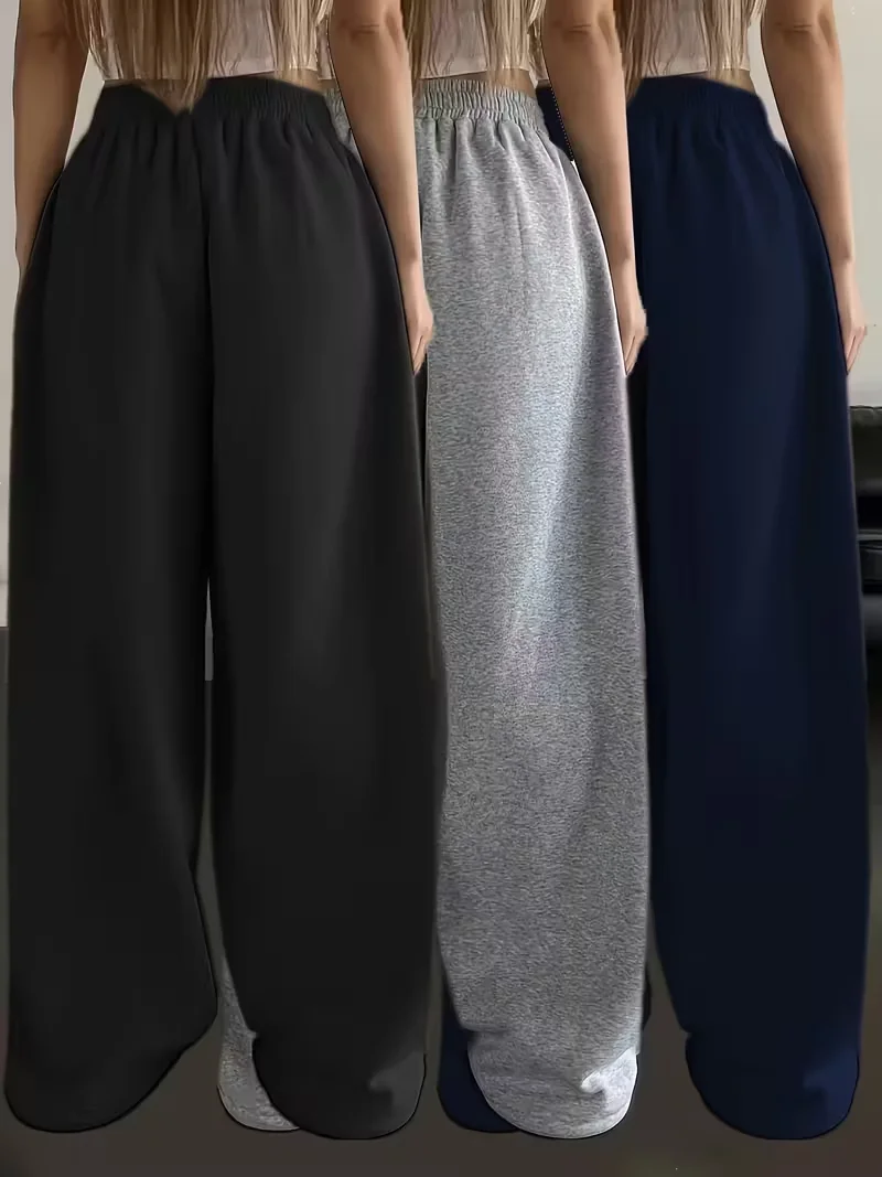 Women'S Jogger Pants Drawstring Wide Leg Casual Style Fall/Winter Outfits Casual Fashion Cotton Oversize Loose Unisex Sweatpants - Image 2