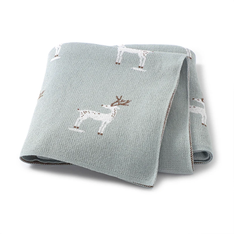 

Супермягкие хлопковые одеяла для новорожденных, 90*70 см, вязаные детские одеяла для младенцев, мальчиков, девочек, с рисунком оленя, одеяла, подлокотники, коврик