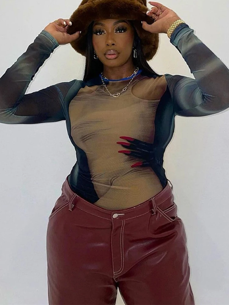 

Женская футболка с длинным рукавом, круглым вырезом и принтом