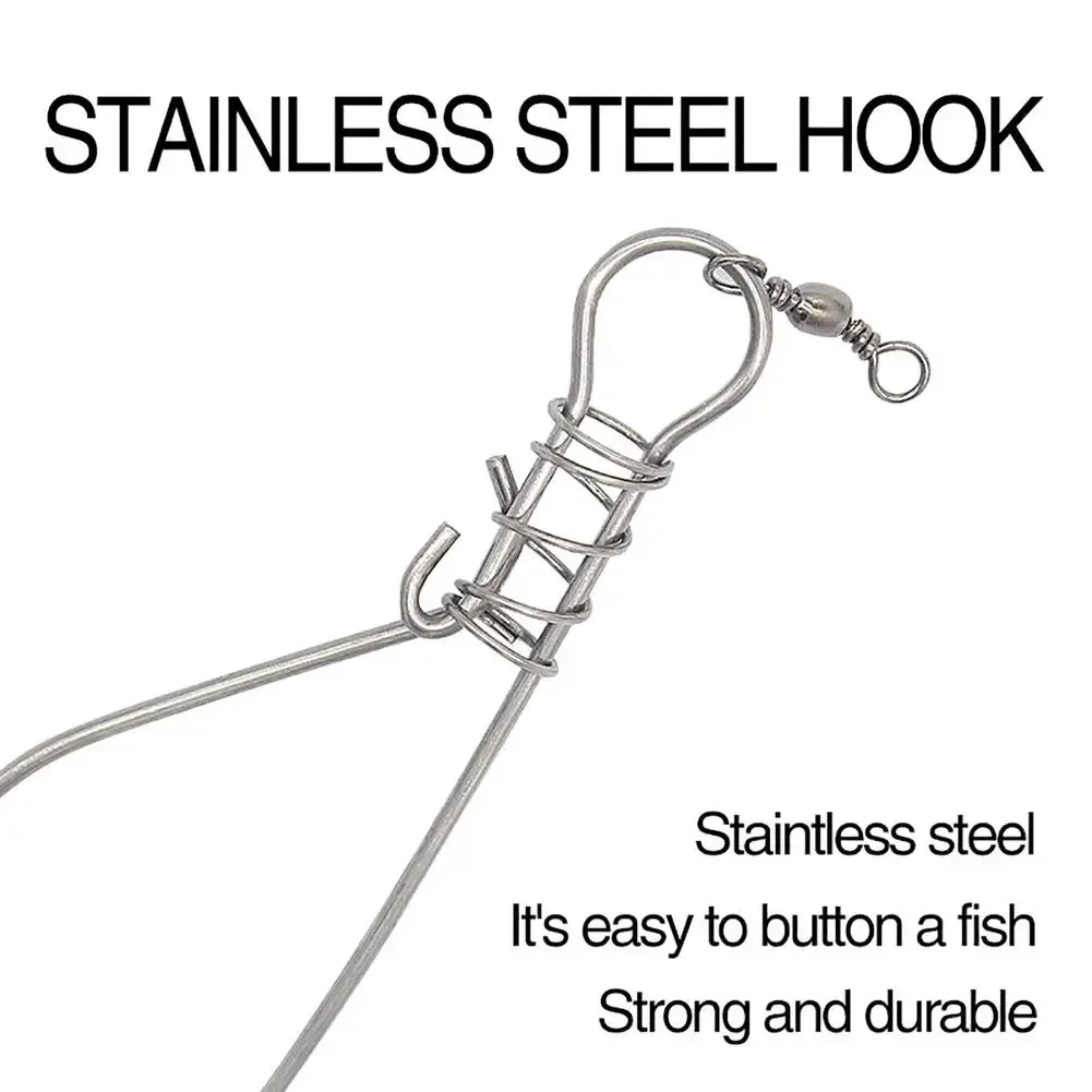 Description Picture 4 of item2024 New  Fishing Lock Buckle Tackle Fishing Accessories Stainless Steel Chain Stringer With Float Live Fish Lure Lock belt