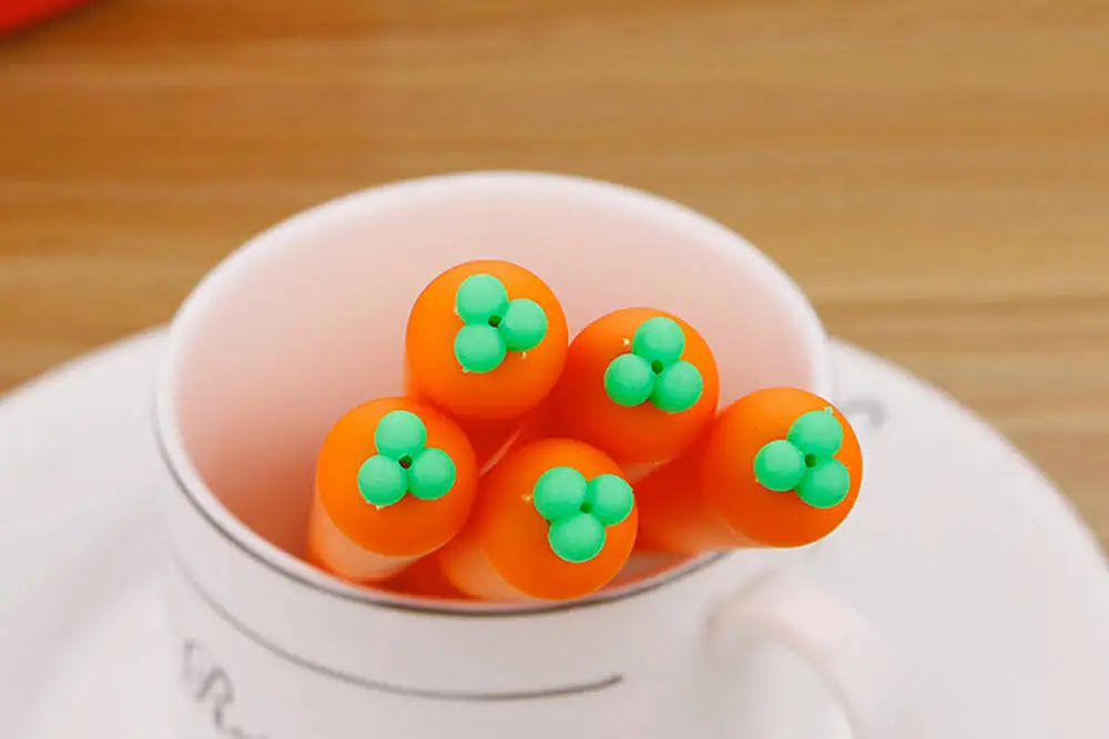 1-2-4-12 Stück Niedliche Kawaii Karotten-Gelstifte Werbegeschenk Schreibwaren Schul- und Bürobedarf Kreative Süße Hübsche Stifte – Detail 10