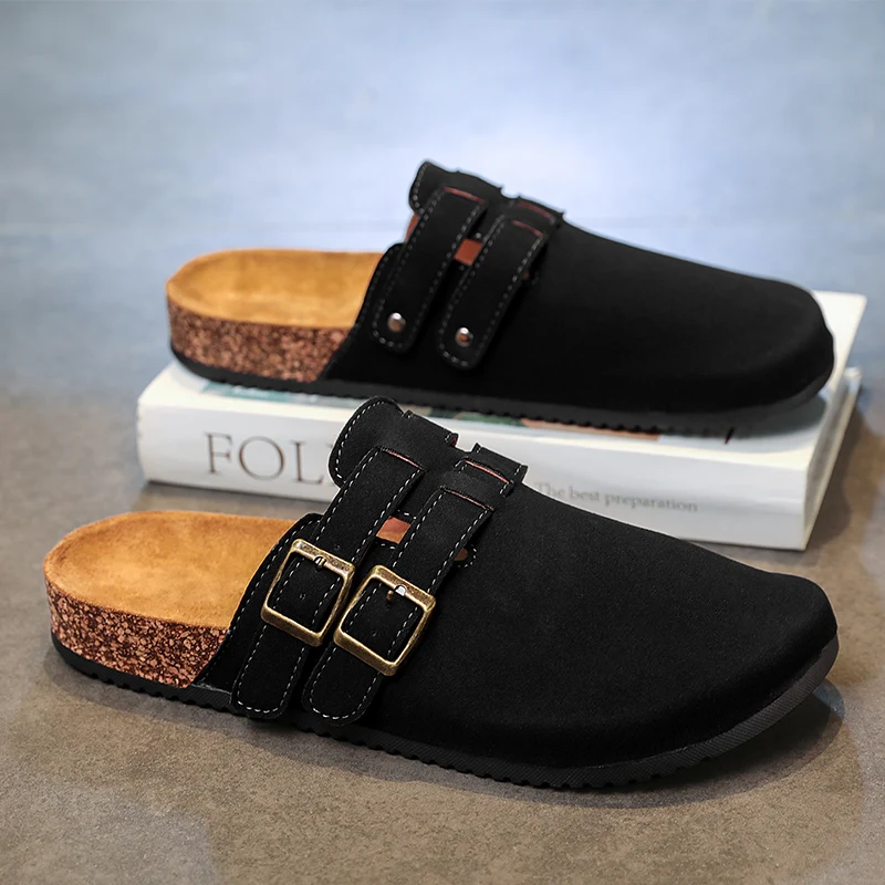 Leather Men Sandals Summer Women Slippers Outdoor Beach Non-Slip Luxury 36-47