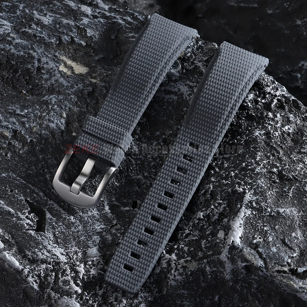 Premium Curved End Rubber Watch Strap - Versatile FKM Design