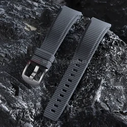 Premium Curved End Rubber Watch Strap - Versatile FKM Design - 22mm (Grey)