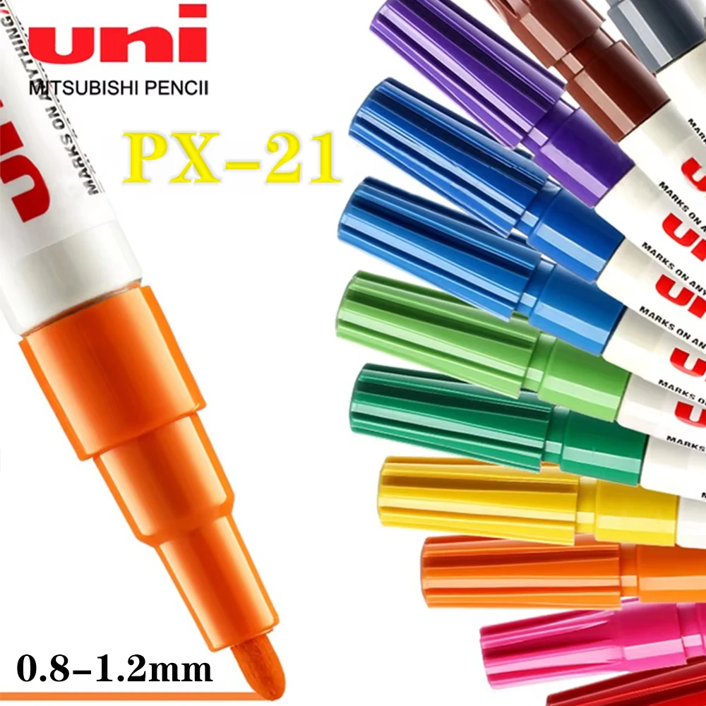 1PC Japan Uni Color Markers PX-21 Thickness Marker Pen Waterproof and Fade-resistant Graffiti Painting Supplies Stationery