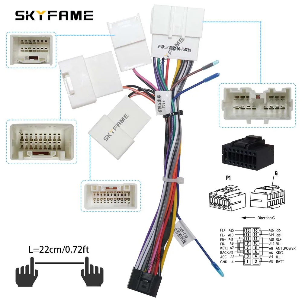 16Pin Car Stereo Wire Harness Power Cable for Mitsubishi Colt Galant Galan Pajero Sport V73 car stereo accessories