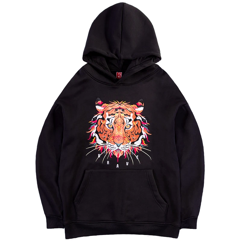 

Fashion Harajuku Hoodies Men Women Hooded Embriodery Casual Hoodies Tiger Oversize Thick Crewneck Sweatshirt Couple Clothes 4XL