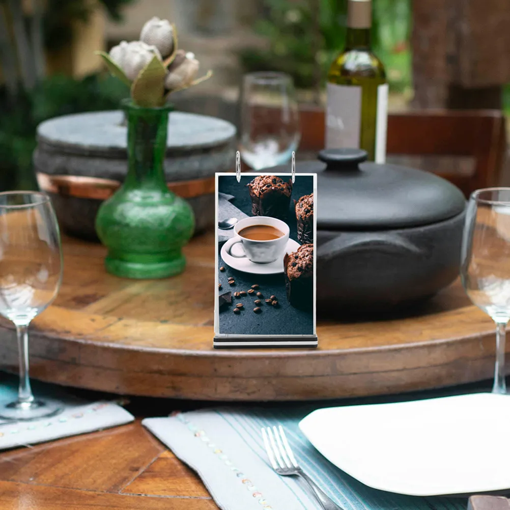 2개입 프리스탠딩 플립 메뉴 스탠드, 프리미엄 데스크탑 디스플레이 사인 홀더 (카페, 레스토랑, 바, 메뉴 포스터, 광고 스탠드용)