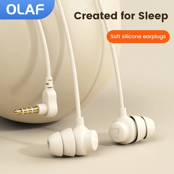 Auricolari cablati a gomito da 3.5mm cuffie per dormire vivavoce In Silicone auricolari audio HiFi cuffie di controllo In linea In-ear con microfono