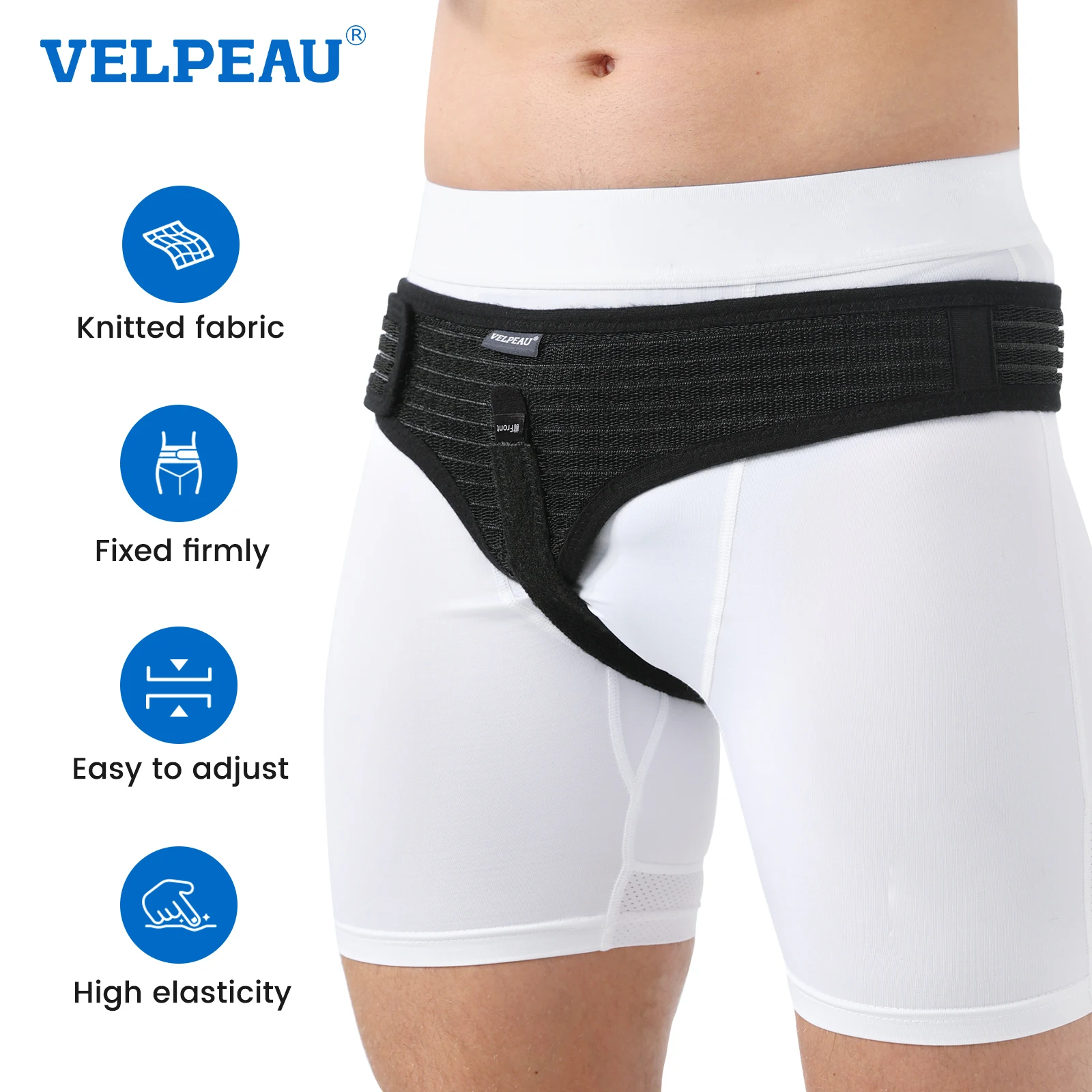 VELPEAU Hernia Belt Truss for Single Inguinal and Pain Relief