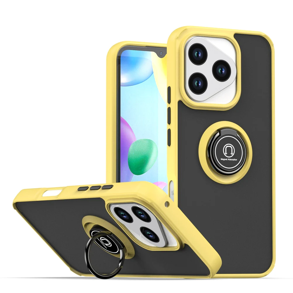 Enhanced Title:  
Durable Armor Matte Case with Magnetic Ring Stand - Shockproof Protection and Versatile Kickstand