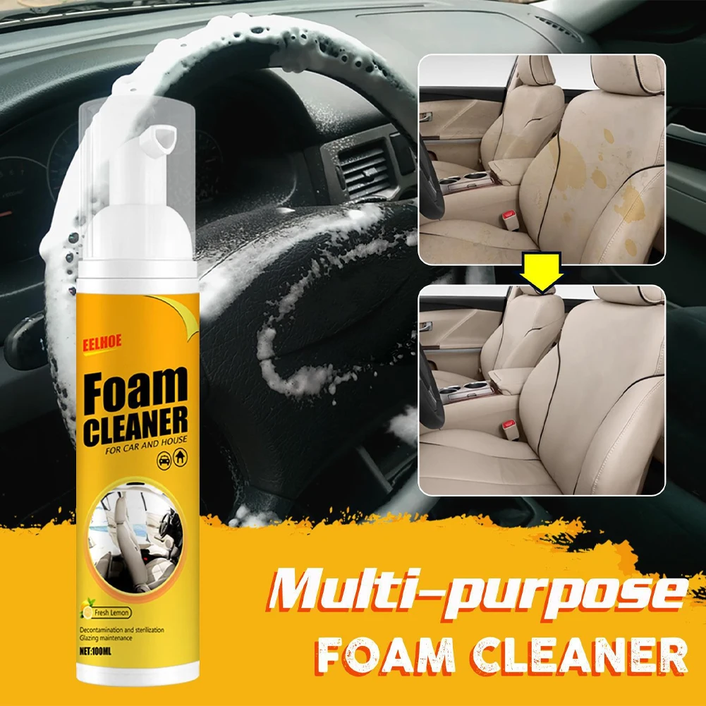 Car Cleaner Interior Cleaner Foam Cleaner Spray Leather Cleaning Cream 30/100/150/250ml Car Interior Leather Clean