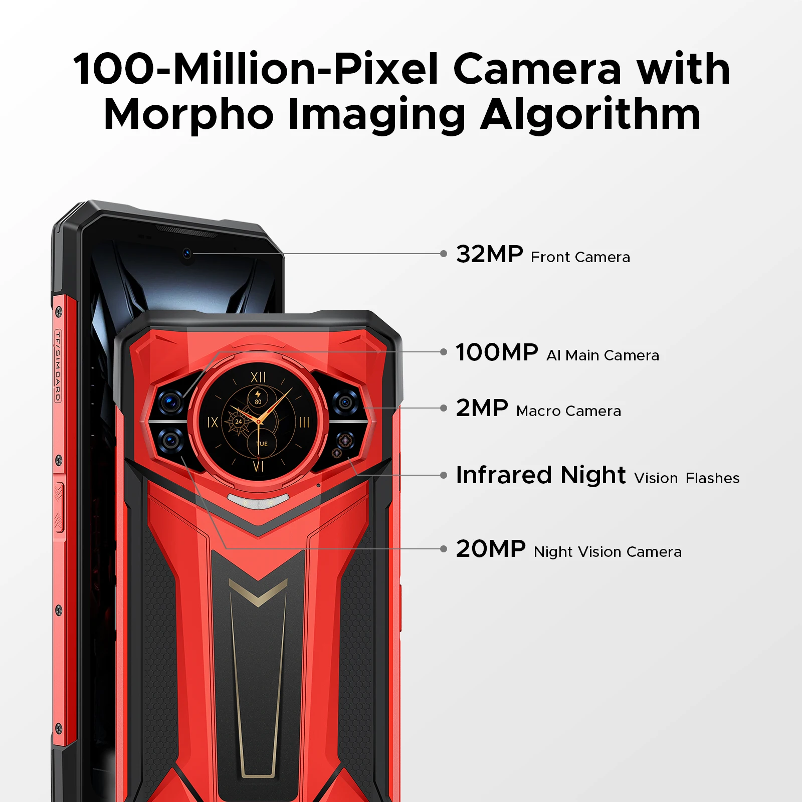 DOOGEE S200 Plus 5G AI Rugged Phone dimension 7300 telefoni da gioco 1.32 Display posteriore 12 + 512GB 6.72 10100mAh batteria Smartphone - immagine 6