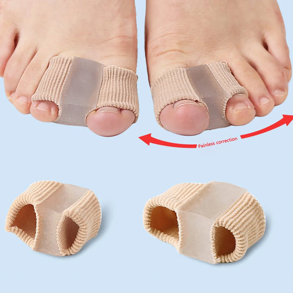 1pcs Toe Straightener With Gel Pad Elastic Foot Fingers Separators Reusable Bunion Corrector For Women Foot Care Product