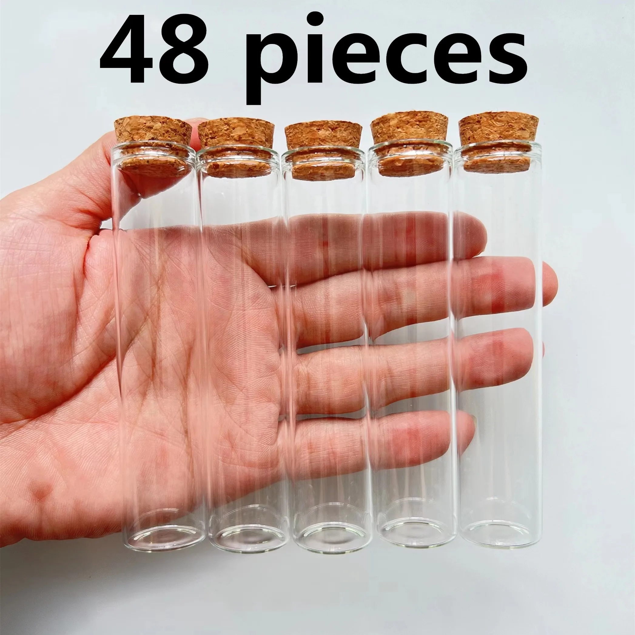 Wishing Glass Bottle 48 PCS 22*100mm Wedding Glass Tube Cork Stopper Mini Decorative Small DIY Jars Vials Tiny glass Bottles 6