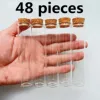 Wishing Glass Bottle 48 PCS 22*100mm Wedding Glass Tube Cork Stopper Mini Decorative Small DIY Jars Vials Tiny glass Bottles 6