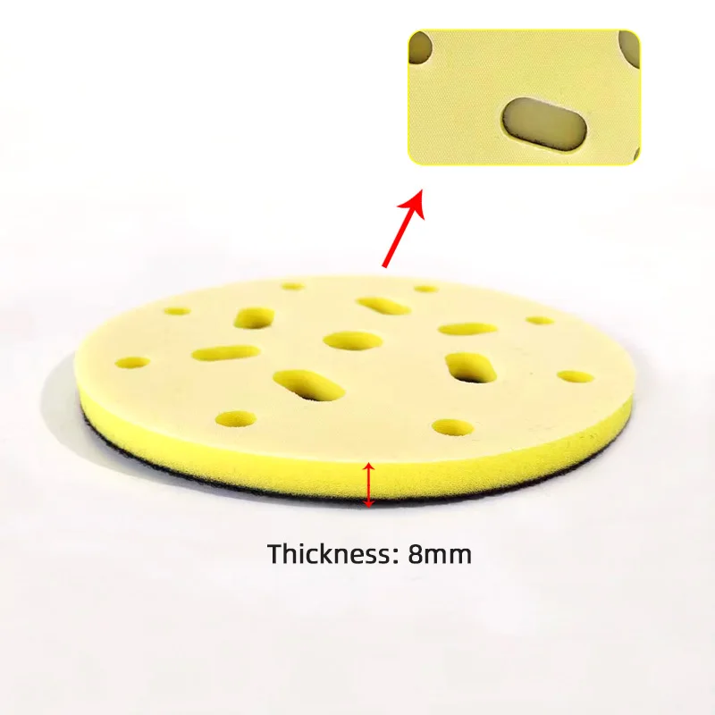 4 Pack Interface Pad 6 Inch 15 Holes Hook and Loop Soft Sponge Cushion Buffer Pads for Sanding Disc 148mm Orbital Sander Pads sanding disc