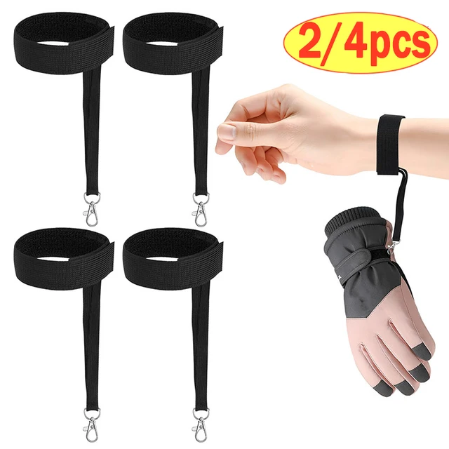 2/4 pièces de sangles élastiques pour gants de ski, sangle de gant de ski réglable pour hommes et femmes, sangle anti-perte pour gants de ski sportifs 1