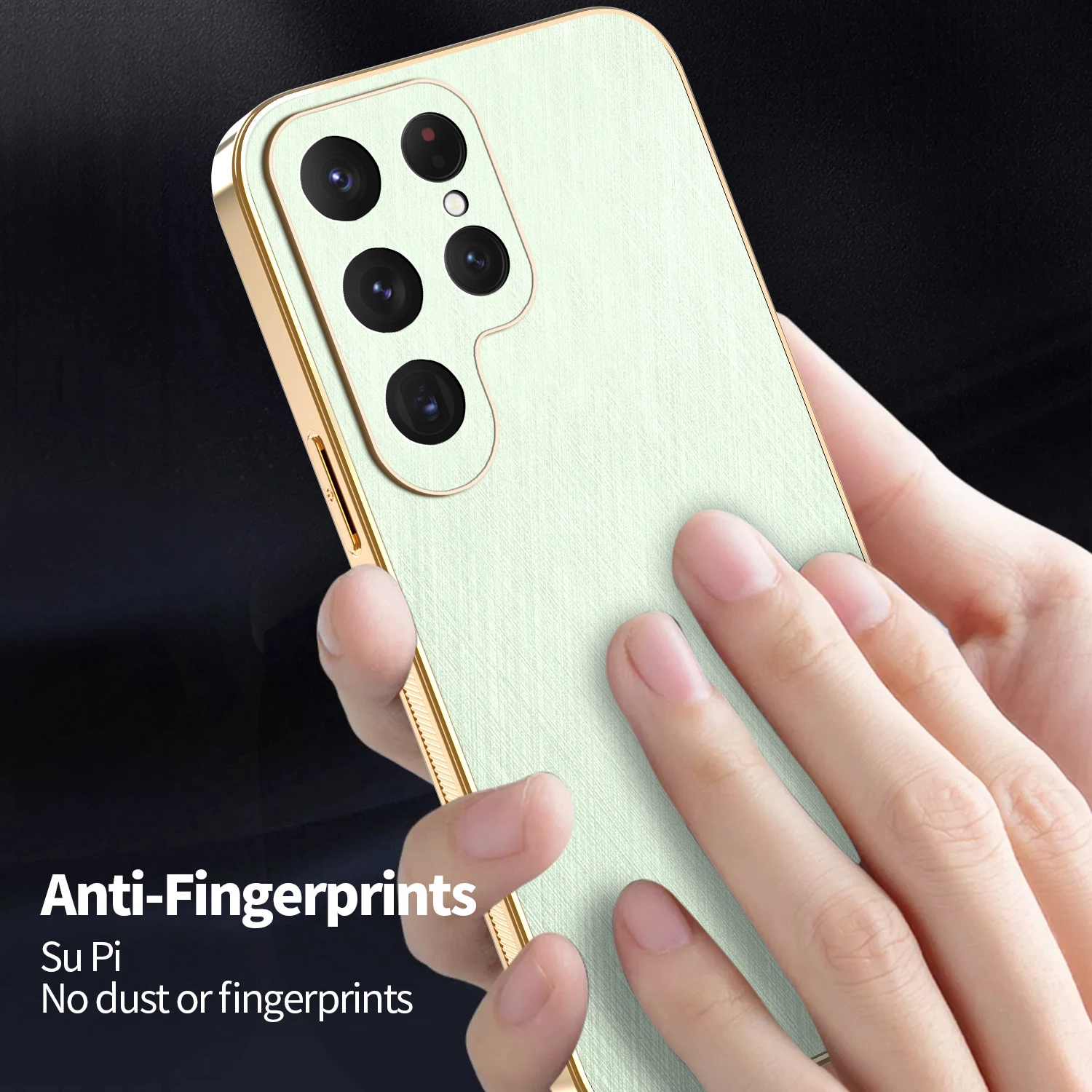 Gold Silk Luxury Plating Shockproof PU Leather Phone Case