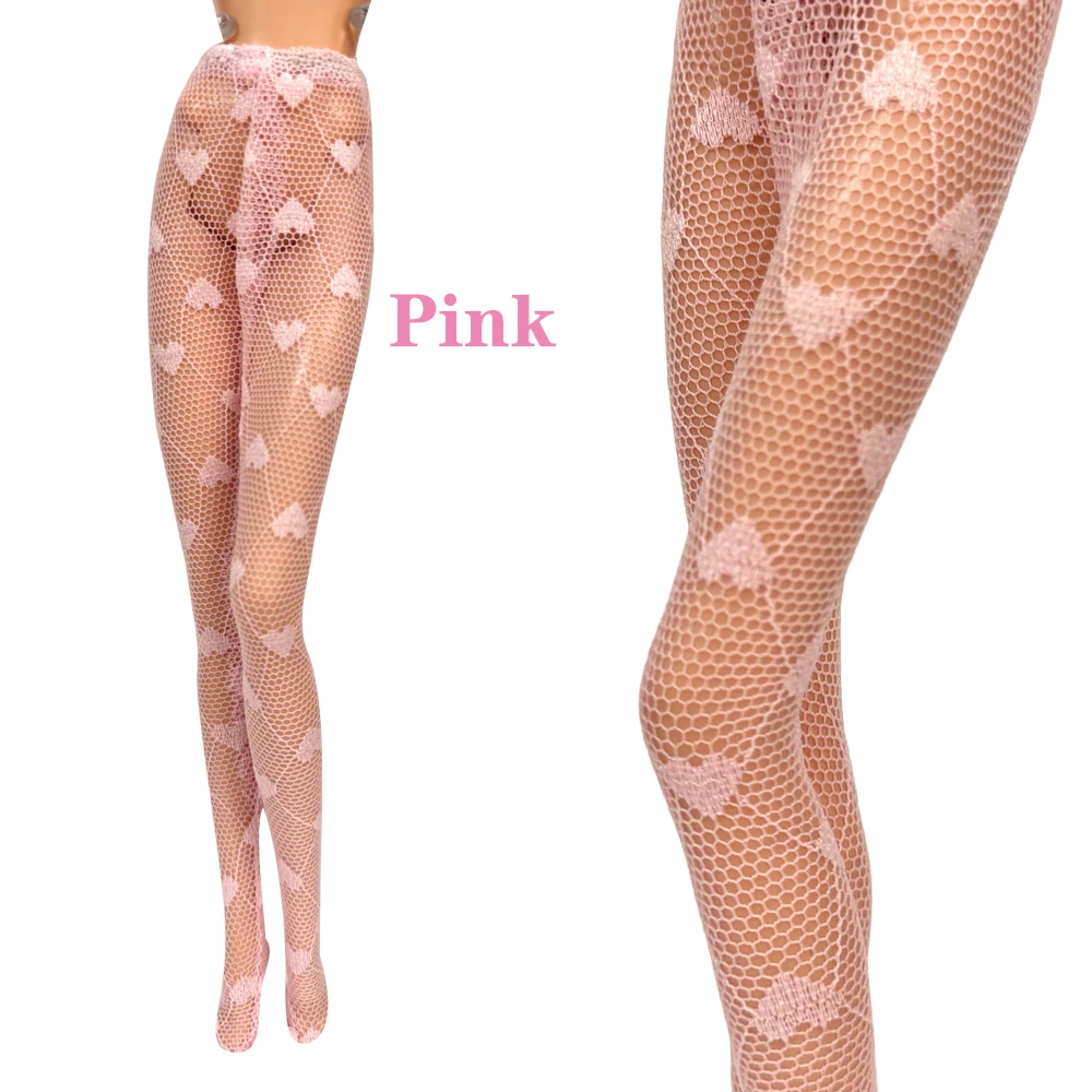 Fashion Pantyhose For 11.5" 1/6 Scale Dolls - Heart Legging Stockings, Barbie Clothes