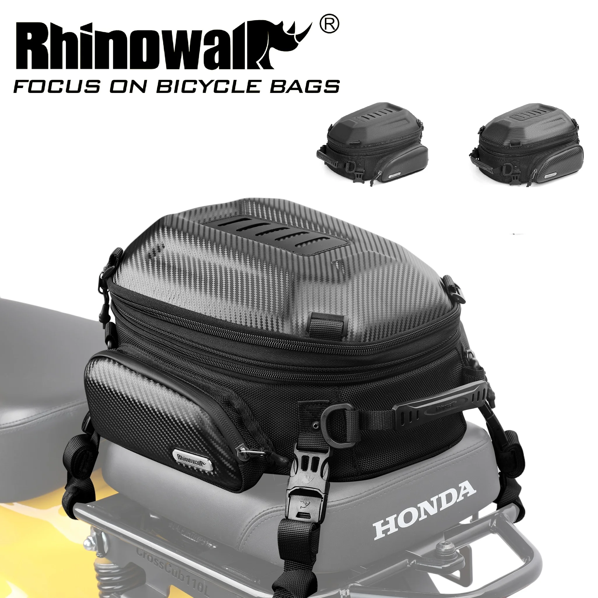 Rhinowalk Hard Shell Motorcycle Bag 12L-18L Motorcycle Rear Pannier Bag Waterproof Universal Motorcycle Bag Motorcycle Accessori