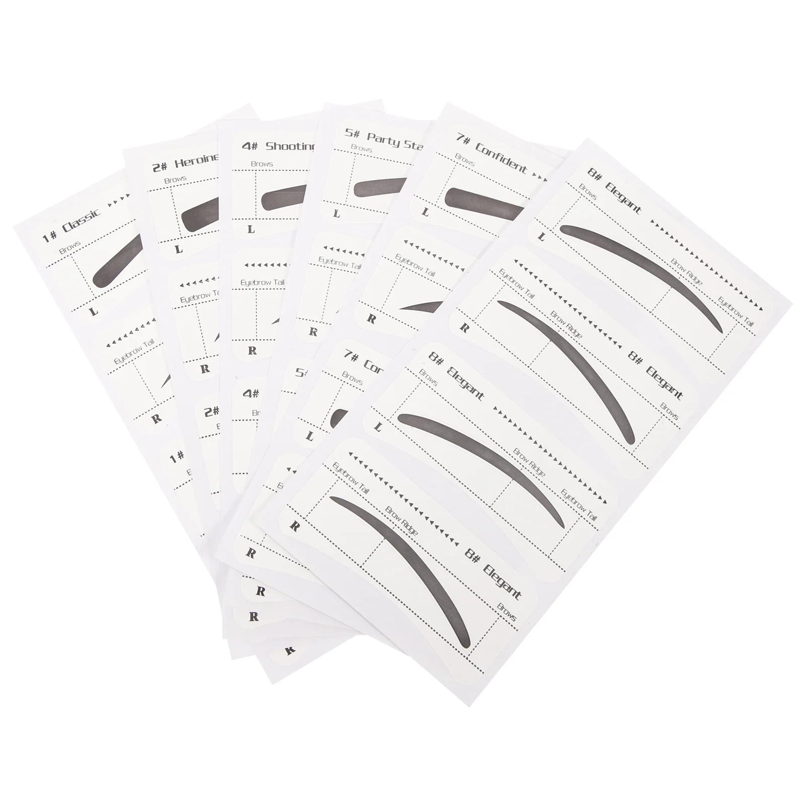 

6 Pcs Makeup Eyebrow Sticker Disposable Template Tools Women Stencil Ladies Suits