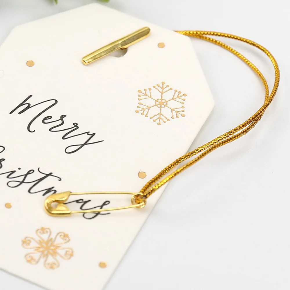100pcs 8cm Length Gold Lines Loop Locks High Quality Clothing Tags Labels Hanger pin Garments Fasteners Accessories Wholesale