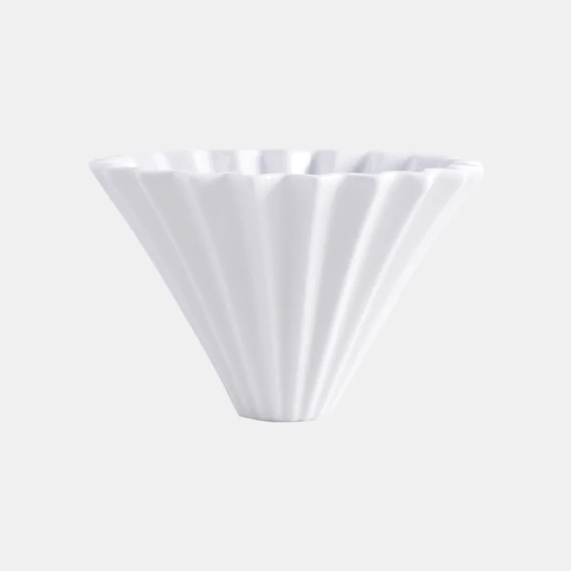 Handmade Ceramic Origami Coffee Dripper - Flower Shape Pour Over Filter Cup